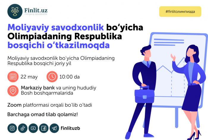 Moliyaviy savodxonlik bo‘yicha Olimpiadaning Respublika bosqichi o‘tkazilmoqda